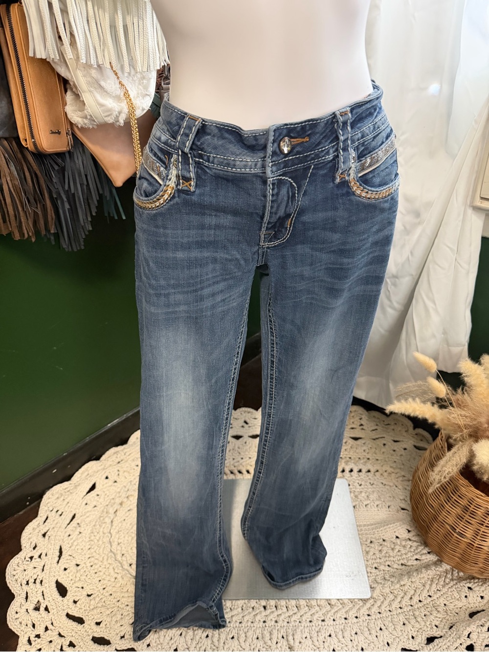 Rock Revival Women’s Boot Cut Jeans in Washed Blue - Picture 3 of 11